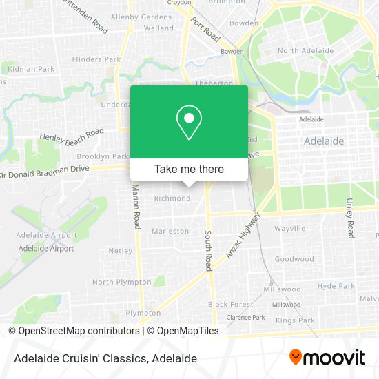 Adelaide Cruisin' Classics map