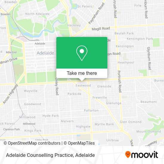 Adelaide Counselling Practice map