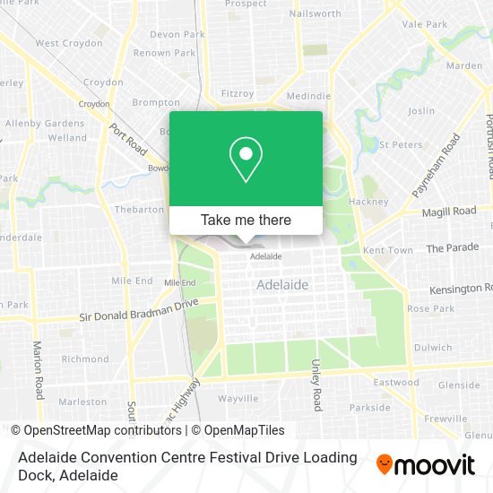 Adelaide Convention Centre Festival Drive Loading Dock map