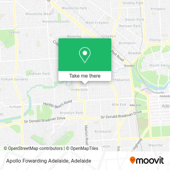 Mapa Apollo Fowarding Adelaide