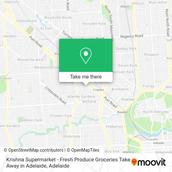 Krishna Supermarket - Fresh Produce Groceries Take Away in Adelaide map