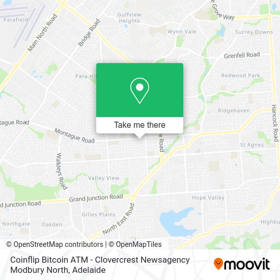 Coinflip Bitcoin ATM - Clovercrest Newsagency Modbury North map