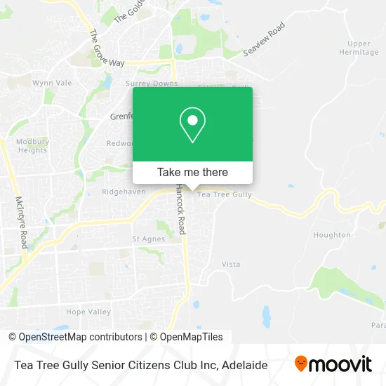 Mapa Tea Tree Gully Senior Citizens Club Inc
