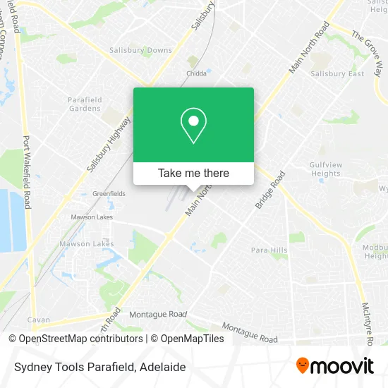 Mapa Sydney Tools Parafield