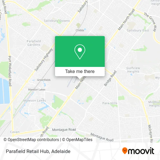 Mapa Parafield Retail Hub