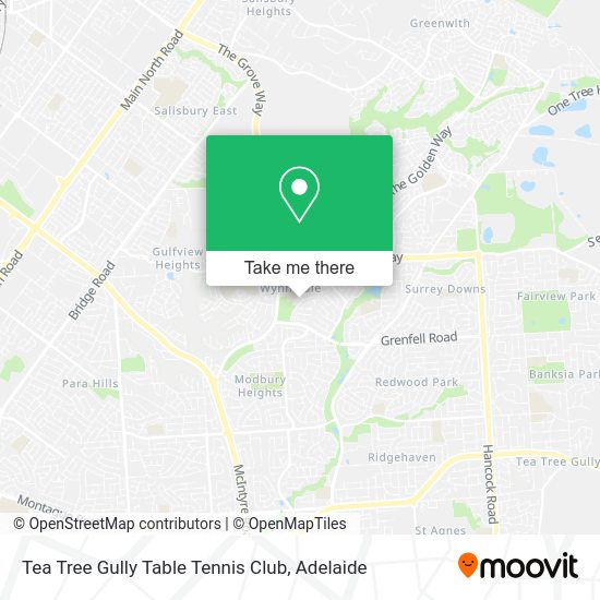 Tea Tree Gully Table Tennis Club map