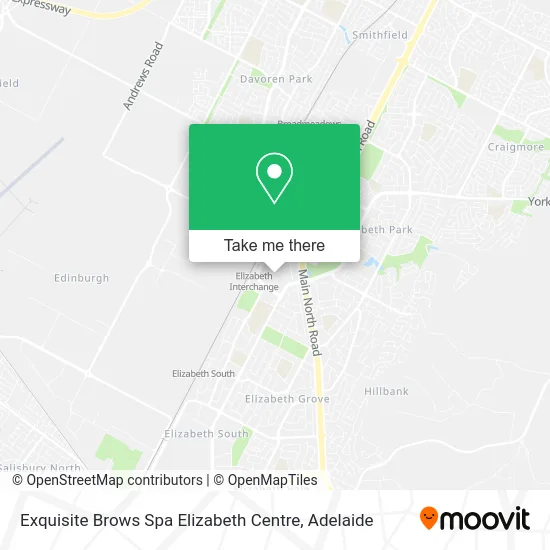 Mapa Exquisite Brows Spa Elizabeth Centre