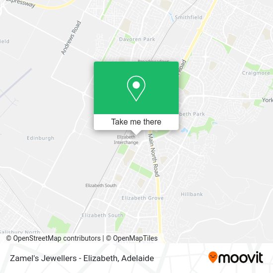 Zamel's Jewellers - Elizabeth map