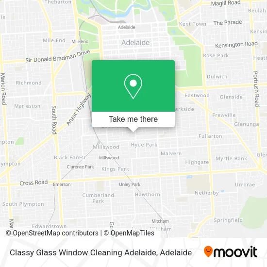 Classy Glass Window Cleaning Adelaide map