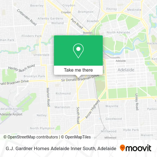 G.J. Gardner Homes Adelaide Inner South map