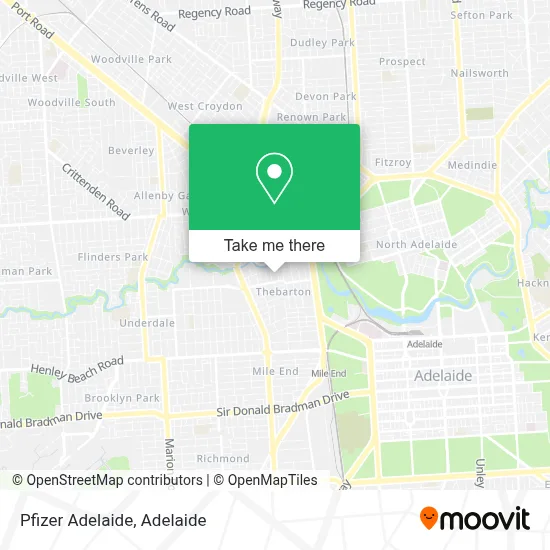 Mapa Pfizer Adelaide