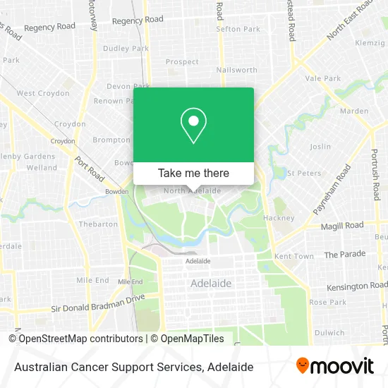 Mapa Australian Cancer Support Services
