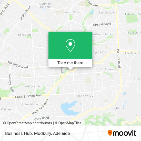 Mapa Business Hub. Modbury