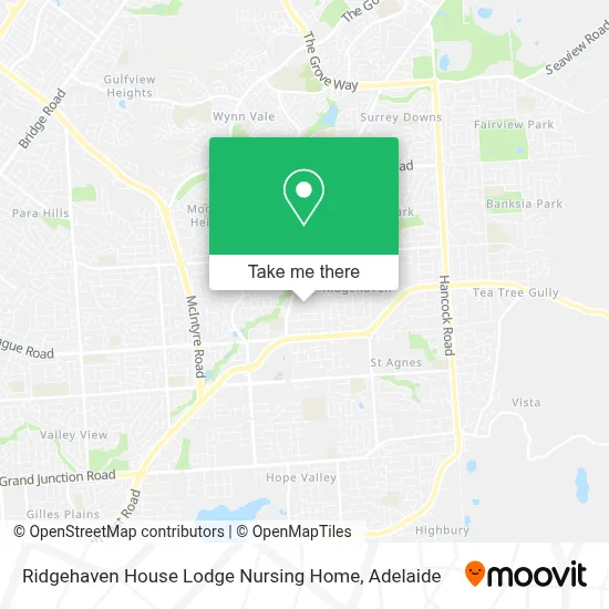 Mapa Ridgehaven House Lodge Nursing Home
