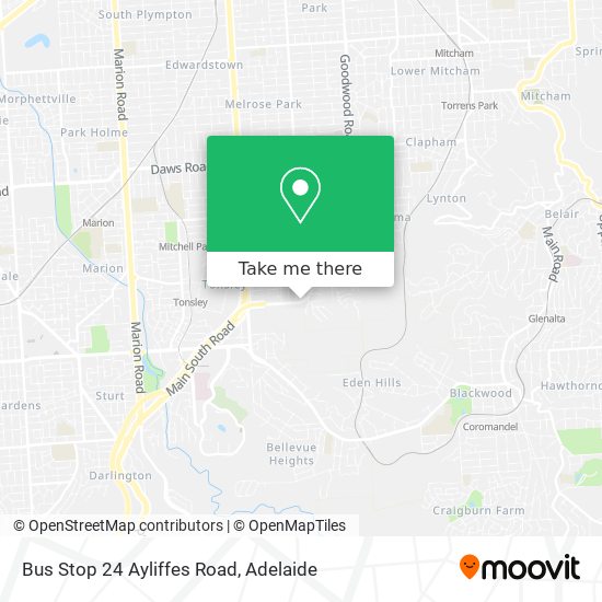 Mapa Bus Stop 24 Ayliffes Road