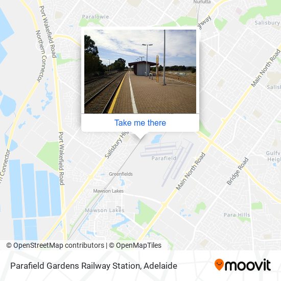 Mapa Parafield Gardens Railway Station
