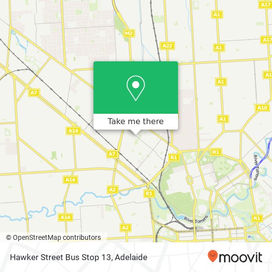 Hawker Street Bus Stop 13 map