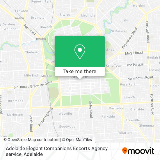 Adelaide Elegant Companions Escorts Agency service map