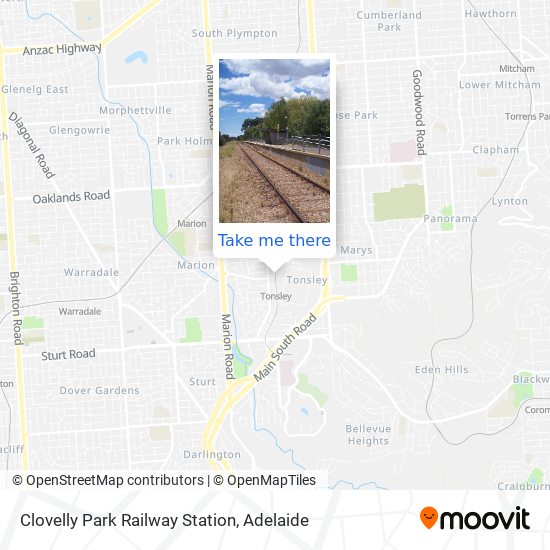 Mapa Clovelly Park Railway Station