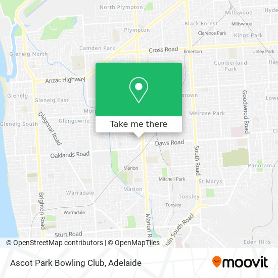 Mapa Ascot Park Bowling Club