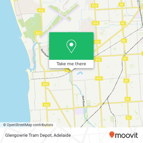 Glengowrie Tram Depot map