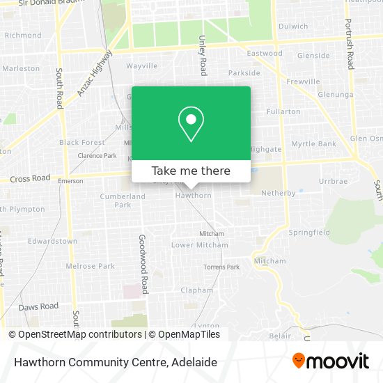 Hawthorn Community Centre map