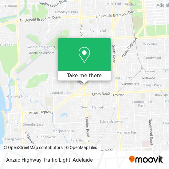 Mapa Anzac Highway Traffic Light