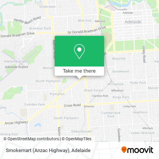 Mapa Smokemart (Anzac Highway)