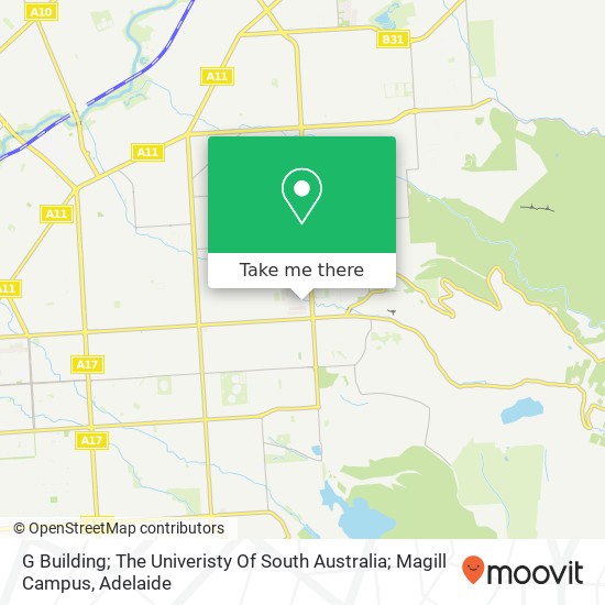 G Building; The Univeristy Of South Australia; Magill Campus map
