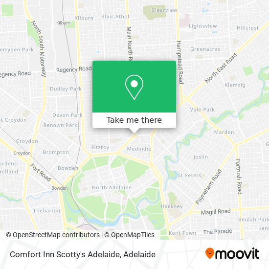 Mapa Comfort Inn Scotty's Adelaide