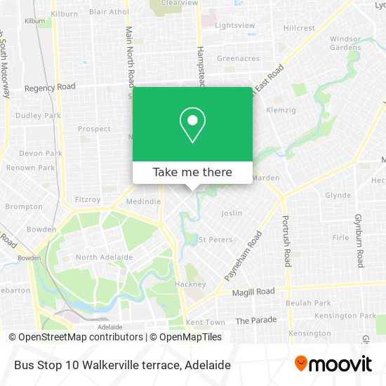 Mapa Bus Stop 10 Walkerville terrace