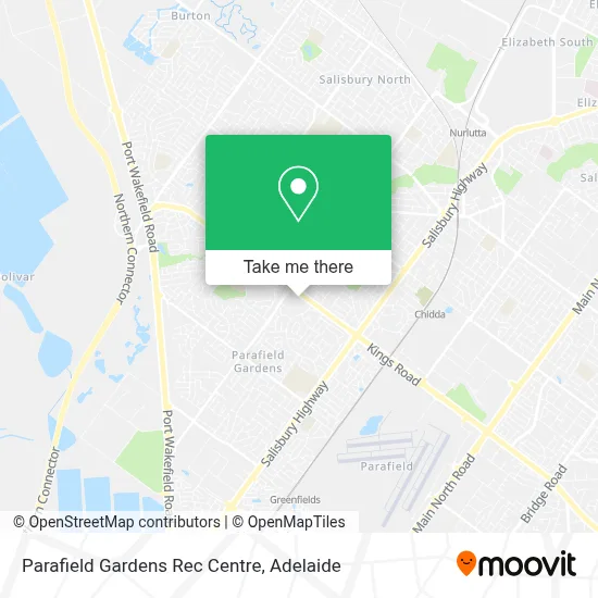 Mapa Parafield Gardens Rec Centre