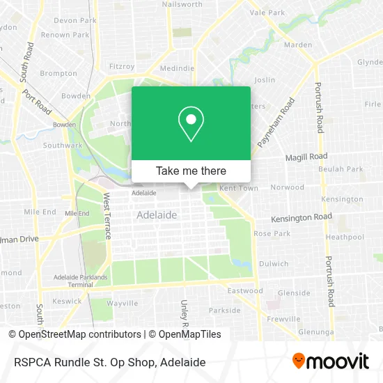 Mapa RSPCA Rundle St. Op Shop