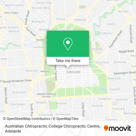 Mapa Australian Chiropractic College Chiropractic Centre