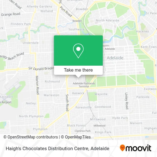 Mapa Haigh's Chocolates Distribution Centre