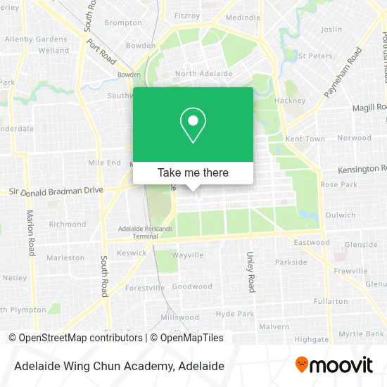 Mapa Adelaide Wing Chun Academy