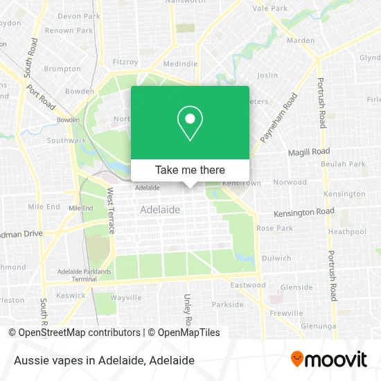 Mapa Aussie vapes in Adelaide