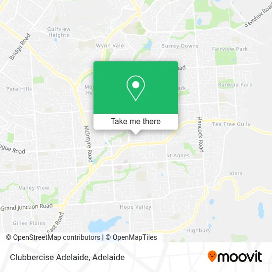 Mapa Clubbercise Adelaide