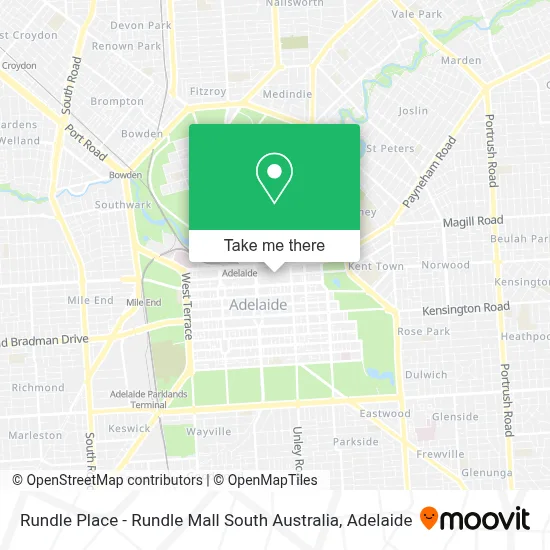 Mapa Rundle Place - Rundle Mall South Australia