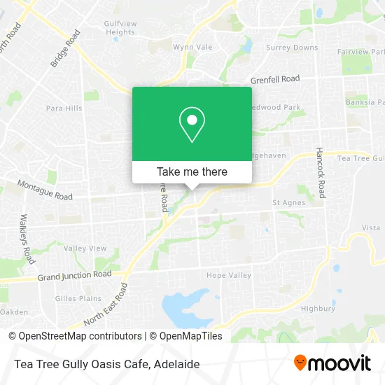 Mapa Tea Tree Gully Oasis Cafe
