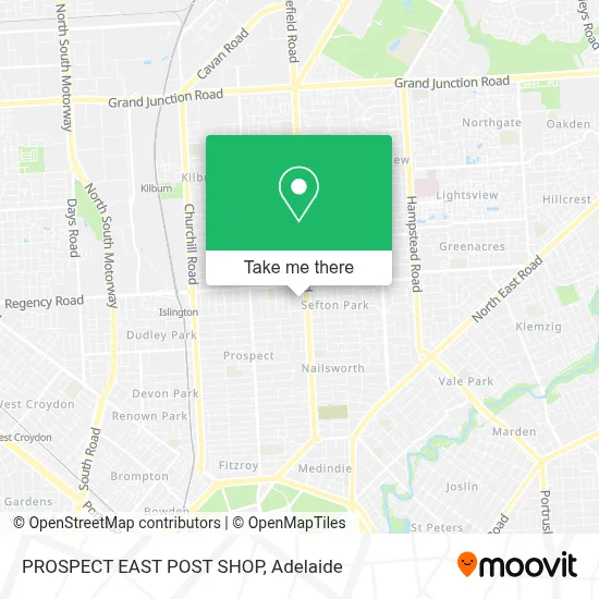 Mapa PROSPECT EAST POST SHOP