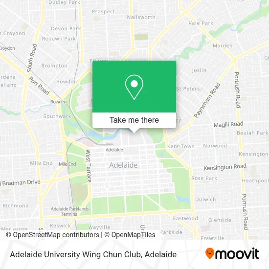 Mapa Adelaide University Wing Chun Club