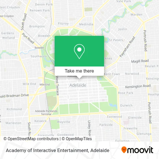 Mapa Academy of Interactive Entertainment