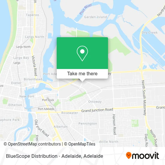 Mapa BlueScope Distribution - Adelaide