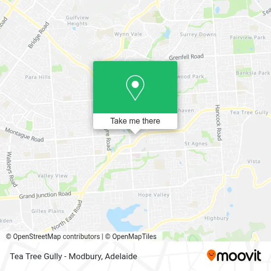 Mapa Tea Tree Gully - Modbury