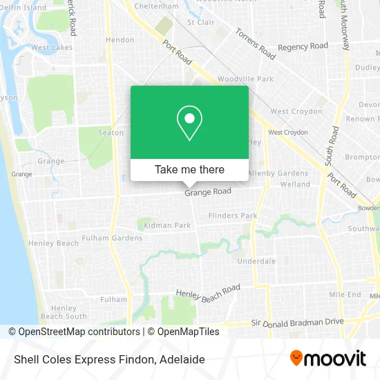 Mapa Shell Coles Express Findon