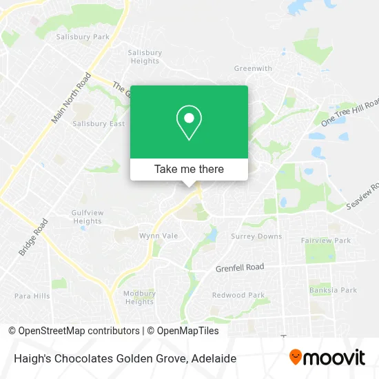 Mapa Haigh's Chocolates Golden Grove