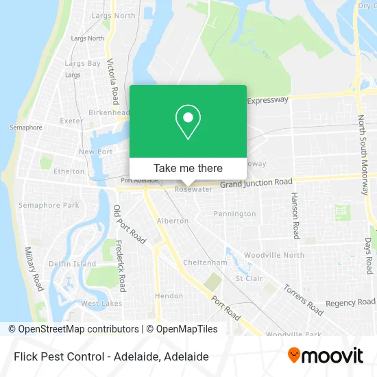 Mapa Flick Pest Control - Adelaide