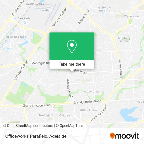 Mapa Officeworks Parafield