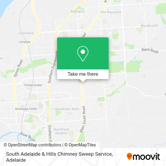 Mapa South Adelaide & Hills Chimney Sweep Service